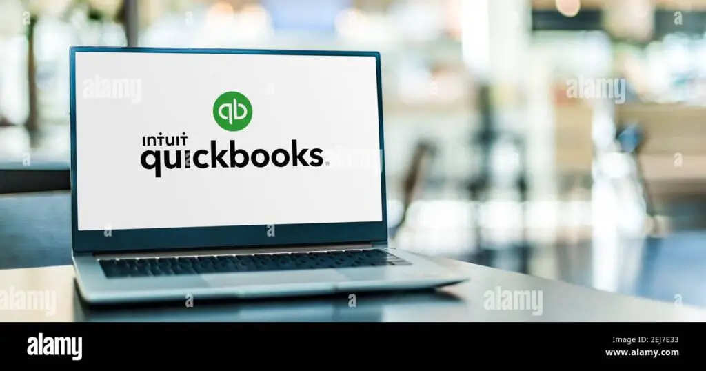 poznan-pol-sep-23-2020-laptop-computer-displaying-logo-of-quickbooks-an-accounting-software-package-developed-and-marketed-by-intuit-2EJ7E33