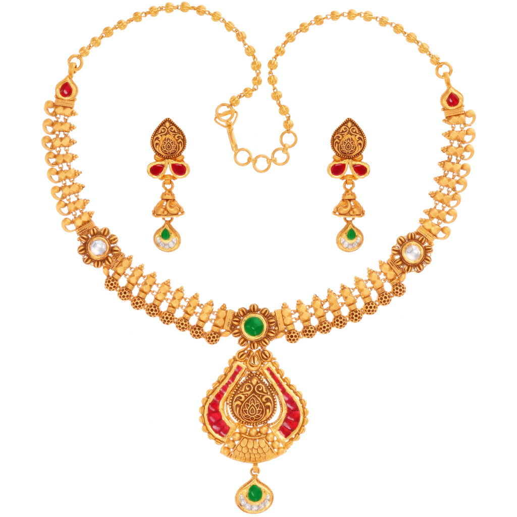 22K antique gold Necklace set