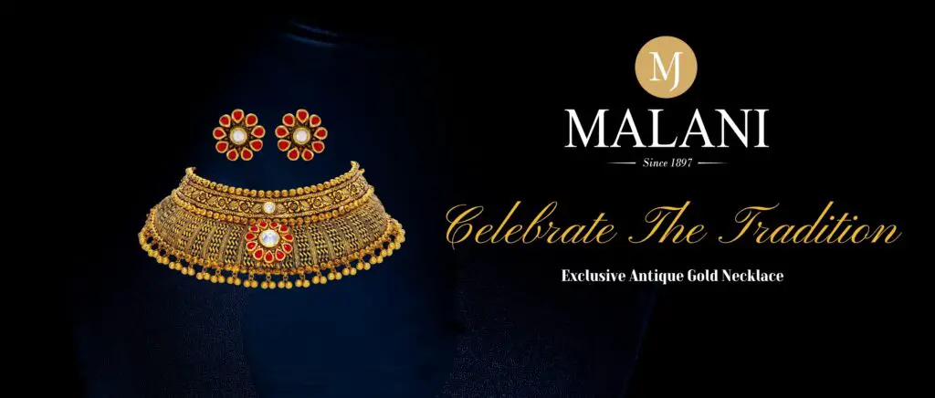 Antique Gold Necklace-Malani Jewels