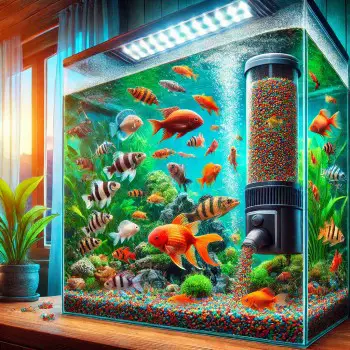 DALL·E 2024-12-06 11.21.52 - A vibrant and visually engaging image of an aquarium filled with colorful fish of various species being fed. The scene includes an automatic fish feed (1)